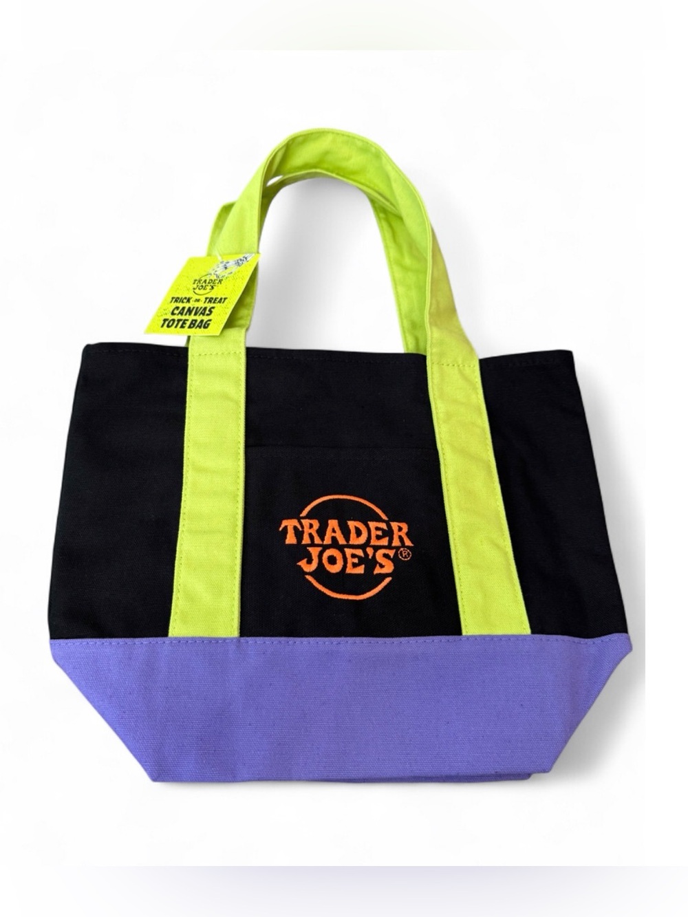 Trader Joe’s Mini Canvas Tote Halloween Trick-or-Treat Black Green Purple NWT